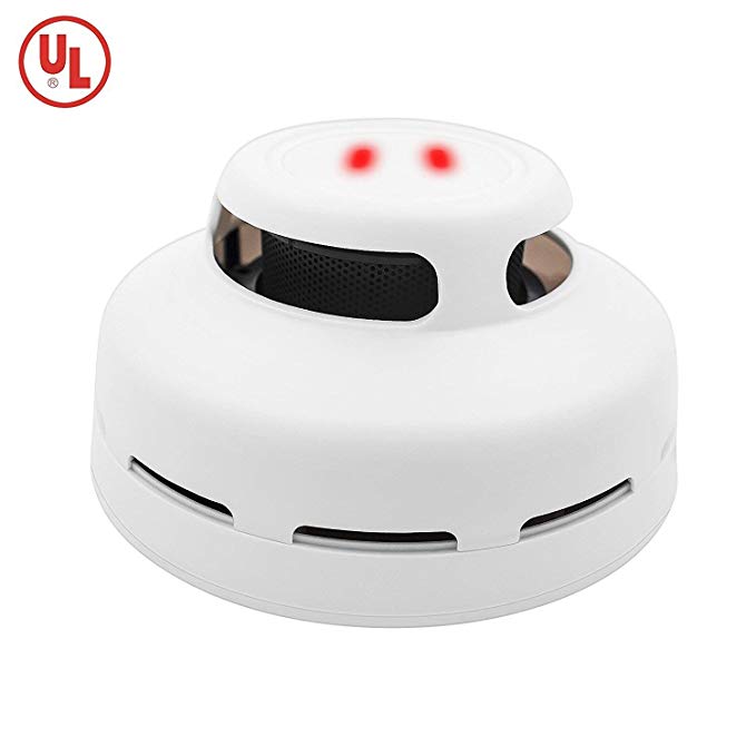 Kimitech Smoke Detector, Smoke Alarm Clock Carbon Monoxide Detector with Super Loud Voice and Red Flash Light Warning