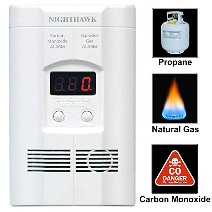 Nighthawk Plug-in Carbon Monoxide & Explosive Gas Alarm with Digital Display KN-COEG-3