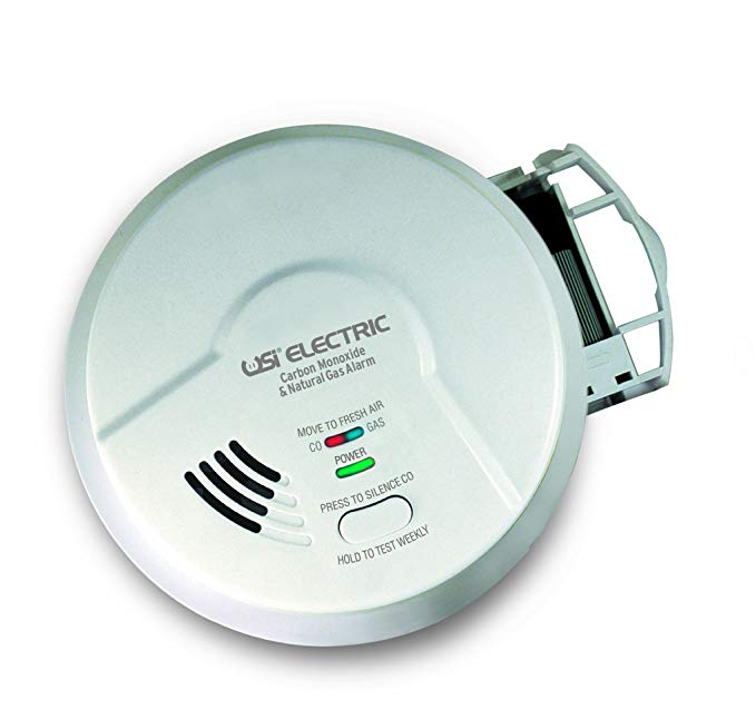 USI Electric MCN108 Hardwired 2-in-1 Carbon Monoxide and Natural Gas Smart Alarm with Battery Backup