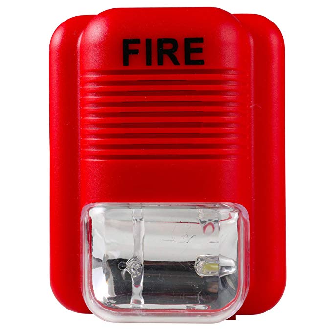 UHPPOTE Wired 12-24VDC Sound and Light Fire Alarm Warning Strobe Siren Horn Sound Alert Safety System Sensor