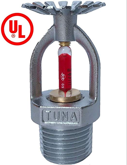 Tuna (4 Pack) UL Listed 1/2 NPT Fire Sprinkler Head 155°F (68°C) K=5.6 Pendent Spray K80 Standard Response for Automatic Fire sprinkler System Pendent Chrome