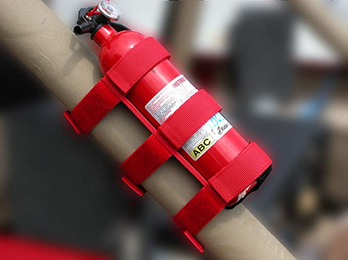 Outland 391330520 Red Sport Bar Fire Extinguisher Holder for CJ/YJ/TJ Wrangler/JK